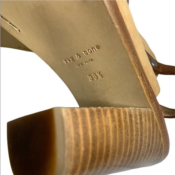 🚨 Rag & Bone Trafford Nubuck Slingback Lace up Peeptoe Booties - Picture 9 of 13